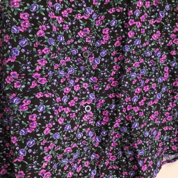 Vintage GUESS by Georges Marciano Floral Short Sleeve Button Down Flowy - Picture 3 of 10